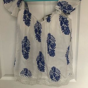 Off shoulder open back shirt